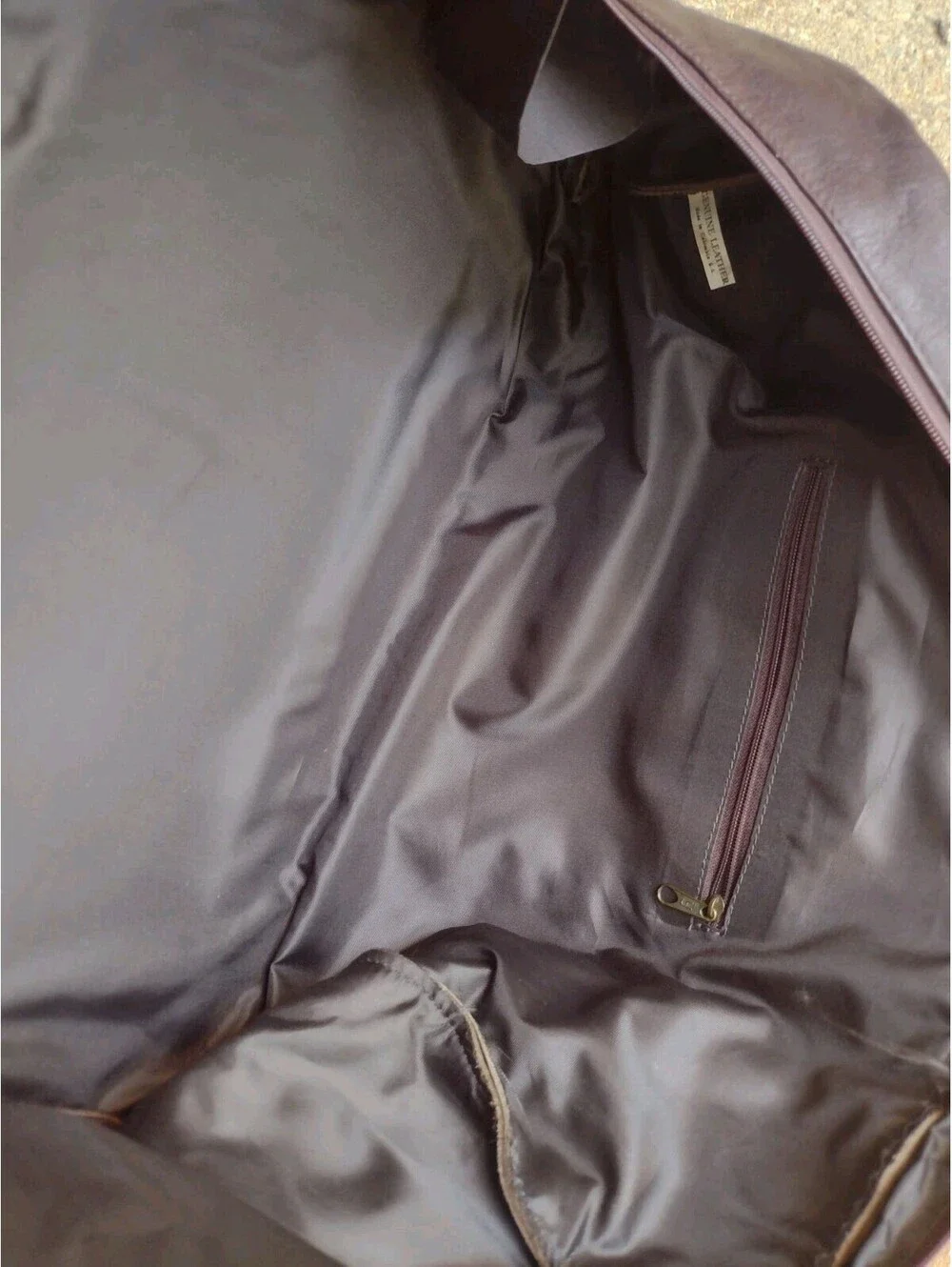Vintage Genuine Leather Duffel Bag Chocolate Brown Weekender Travel Carry On
